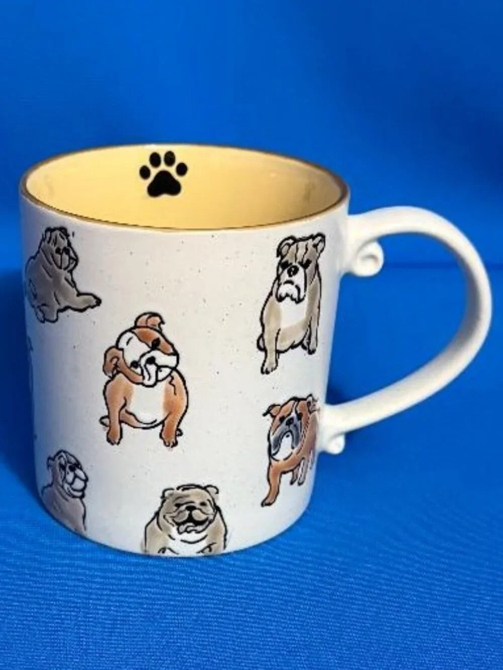 NEW ENGLISH BULLDOG & PAW PRINT GORGEOUS & ADORABLE 21 OZ / 21 OUNCES MUG / CUP